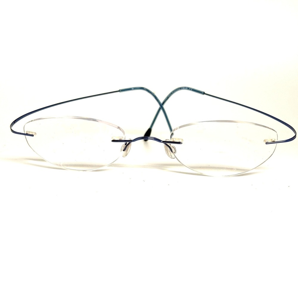 Silhouette Rimless Eyeglasses Blue M 7395 V 6054 21 150 Austria Titanium Style